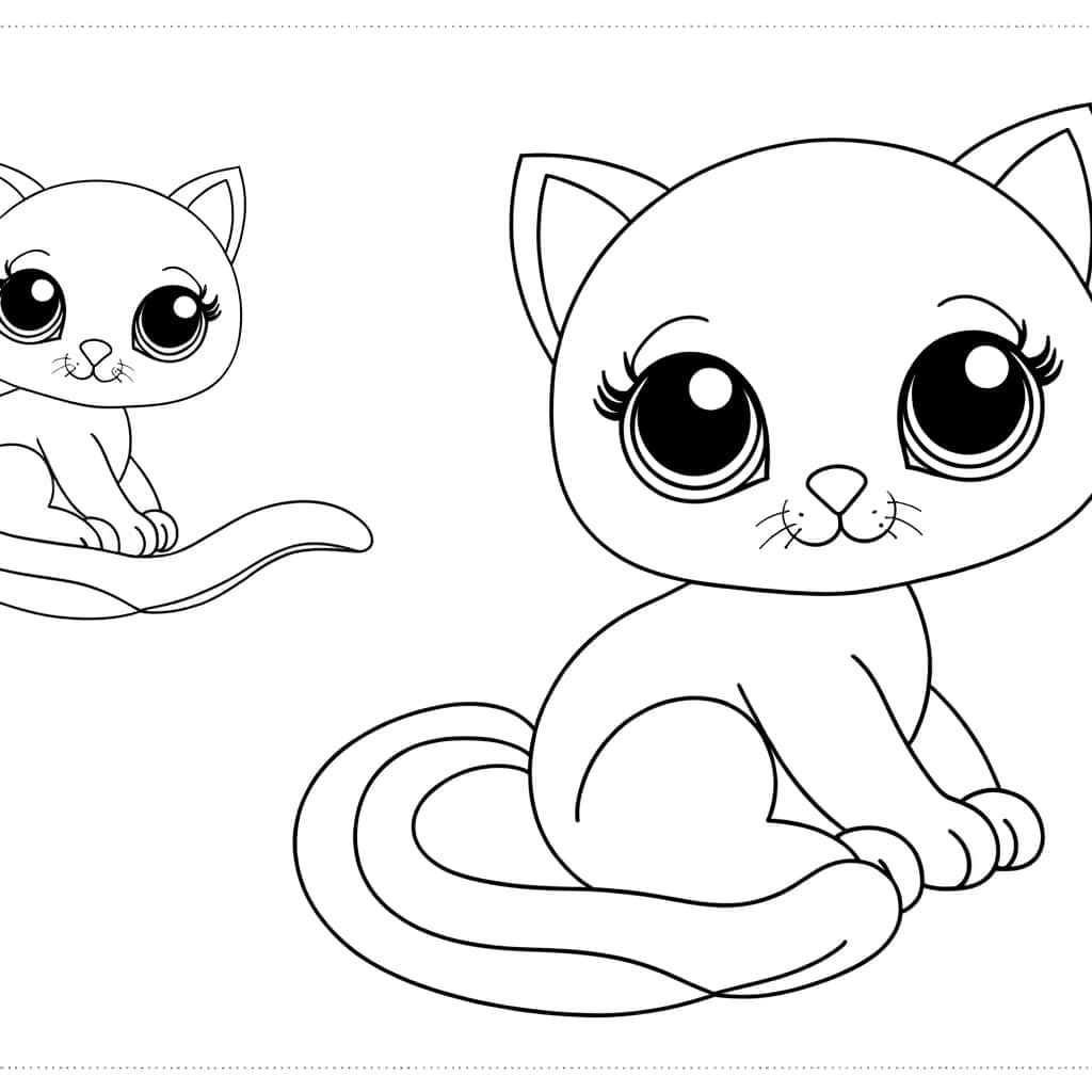 Coloriage Bébé Chat Mignon à imprimer et colorier