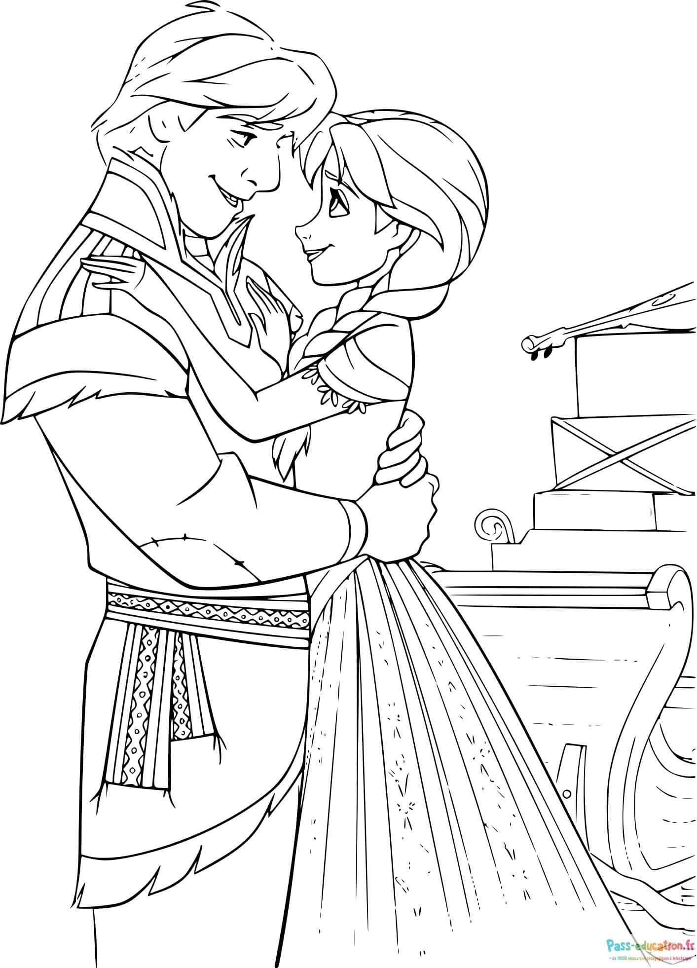 Coloriage Anna et Elsa à imprimer et colorier