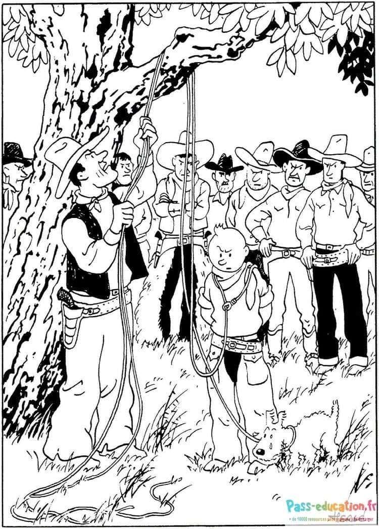 Coloriage Tintin et Milou à imprimer et colorier