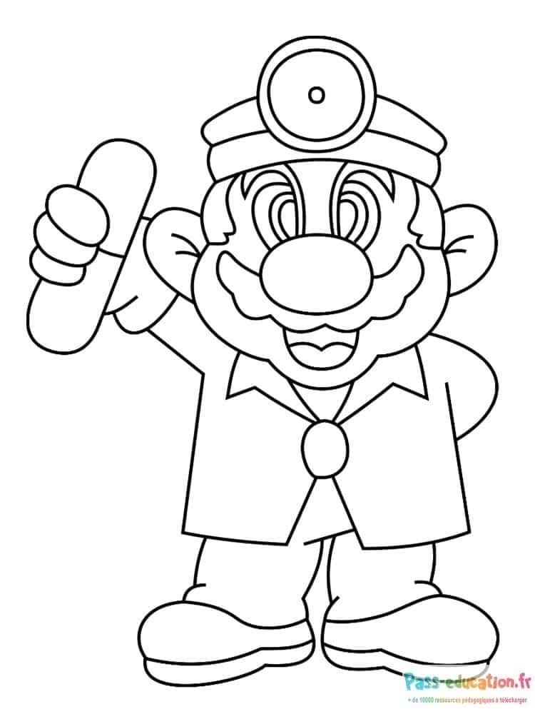 Coloriage Docteur Mario à imprimer et colorier