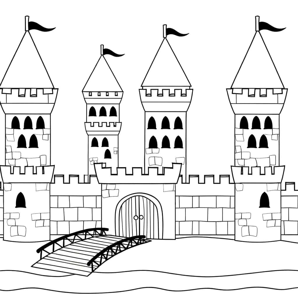 Coloriage Château fort à imprimer et colorier