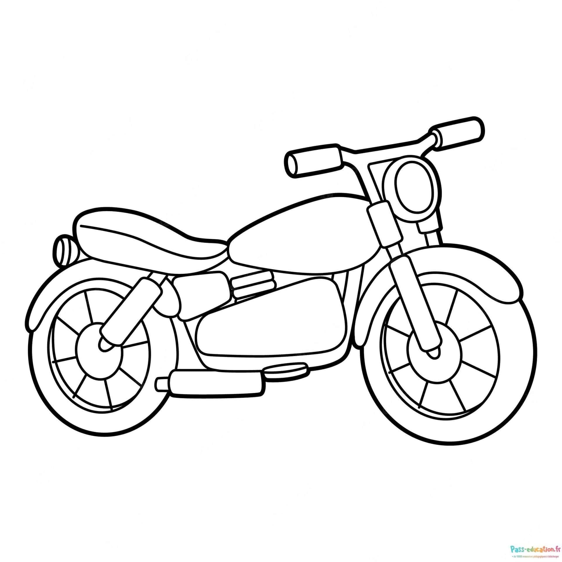 Coloriage Moto classique à imprimer et colorier