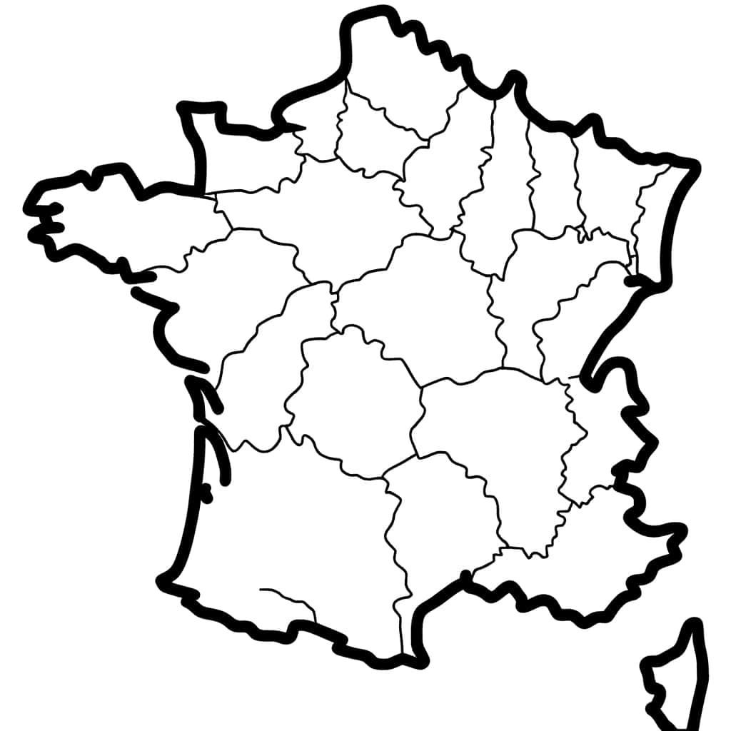 Coloriage Carte de France à imprimer et colorier