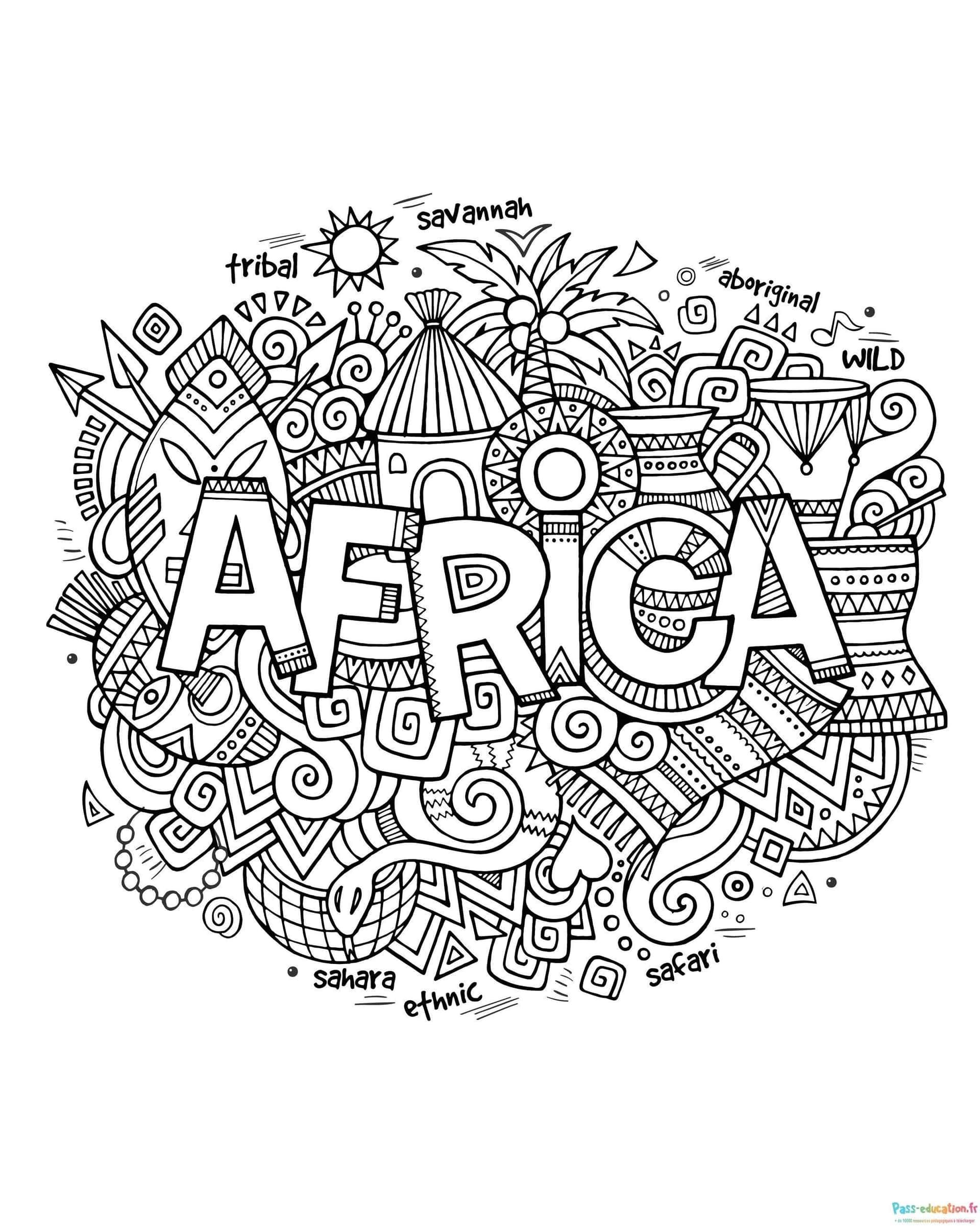 Coloriage Motifs africains à imprimer et colorier