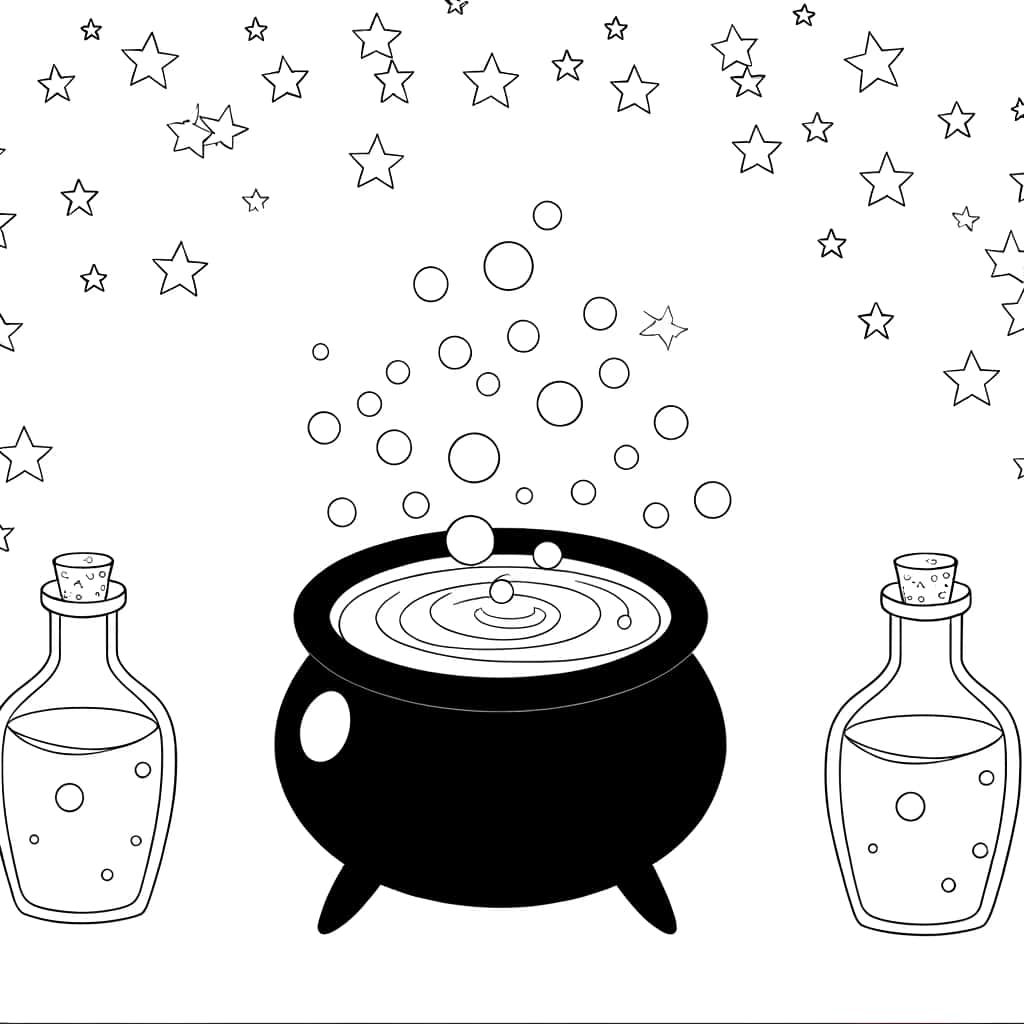 Coloriage Chaudron magique à imprimer et colorier