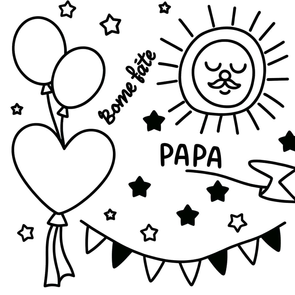 Coloriage Fête pour Papa à imprimer et colorier