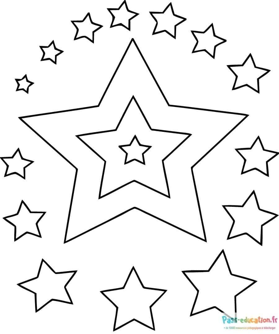 Coloriage Étoiles à colorier à imprimer et colorier