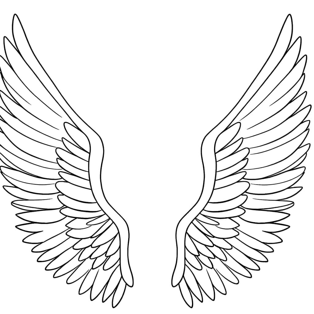 Coloriage Ailes d'ange à imprimer et colorier