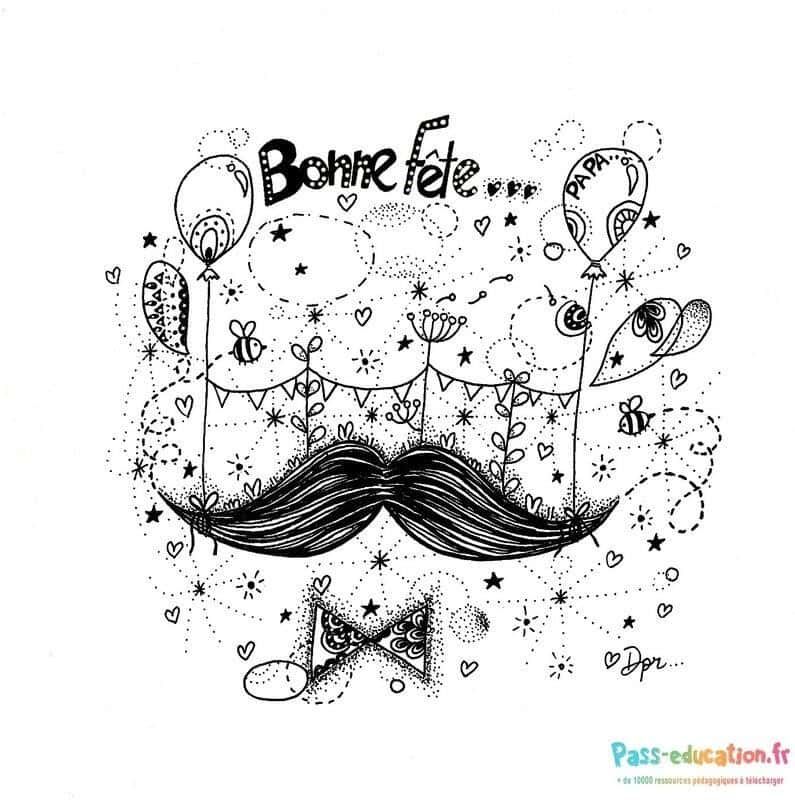 Coloriage Fête des Pères fantaisie à imprimer et colorier