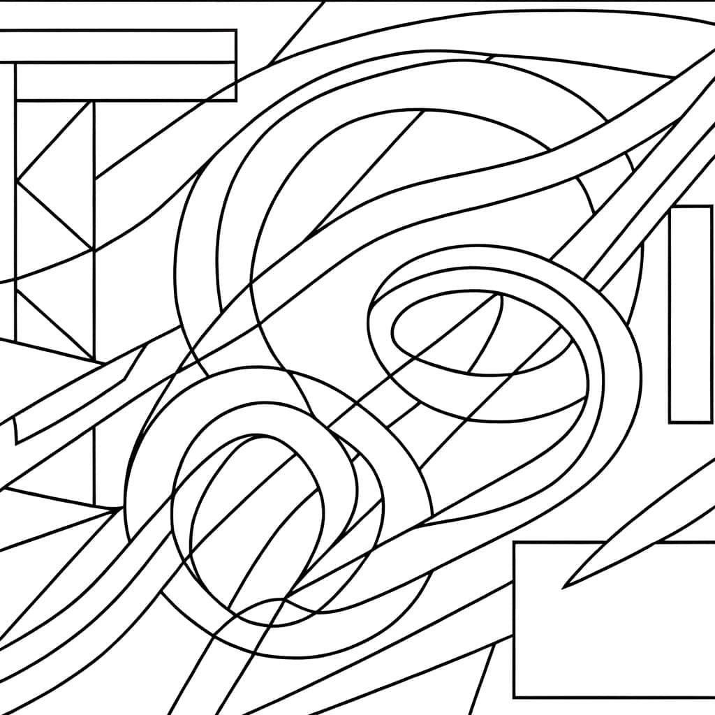 Coloriage Abstraction géométrique à imprimer et colorier