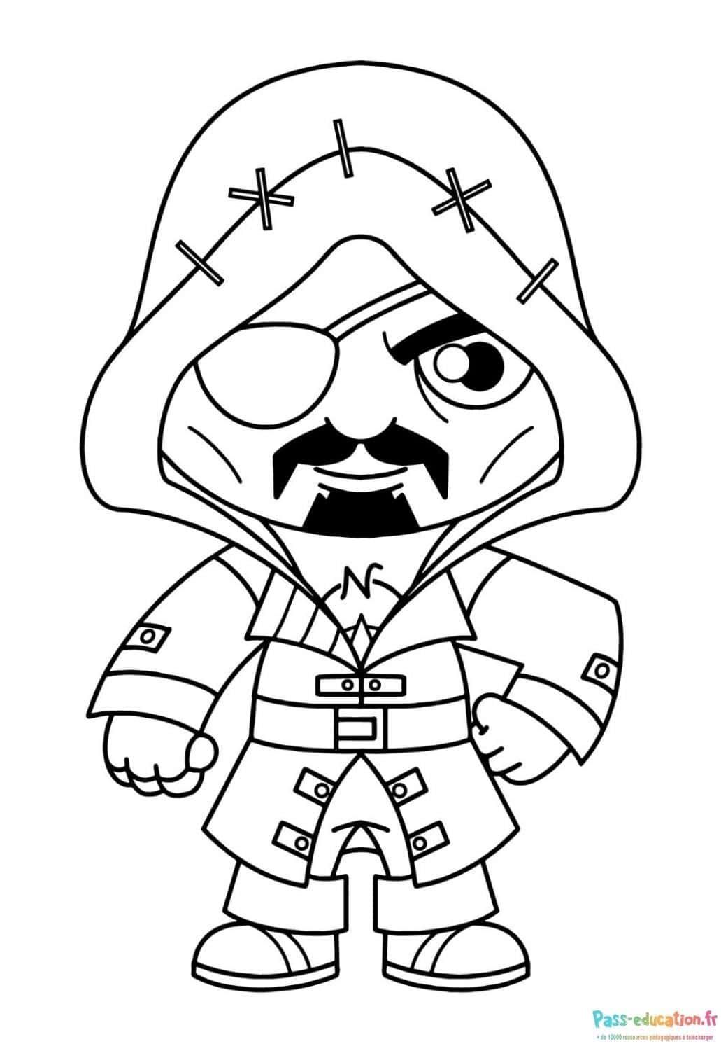 Coloriage Pirate Fortnite à imprimer et colorier
