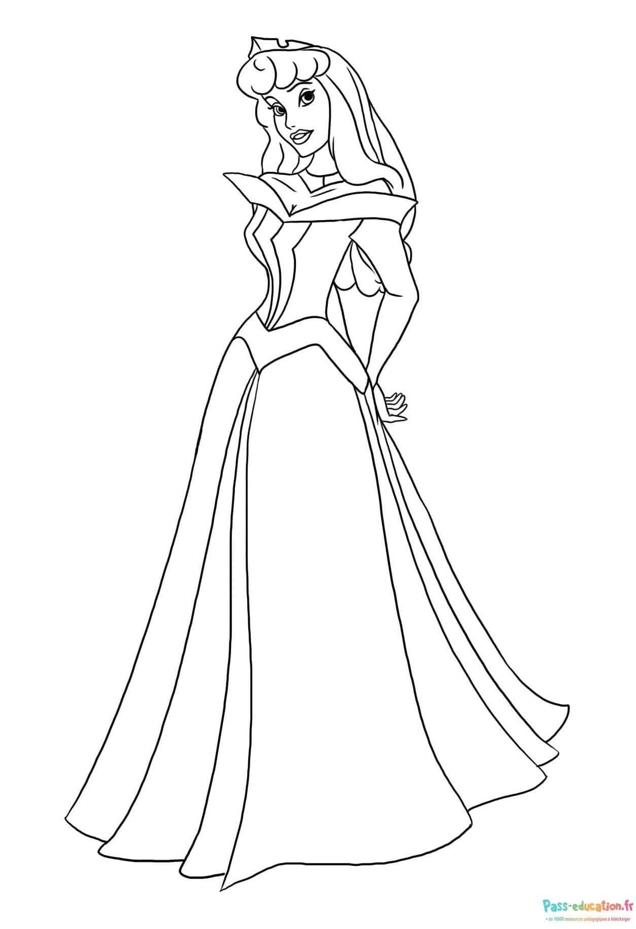 Coloriage Princesse élégante à imprimer et colorier