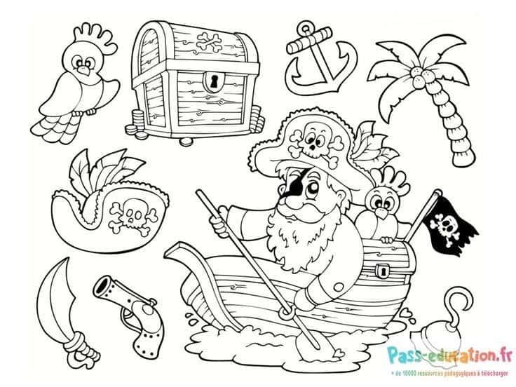 Coloriage Aventure de Pirates à imprimer et colorier