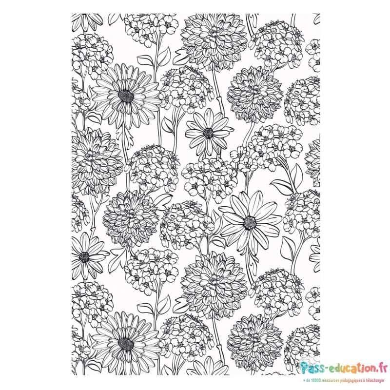 Coloriage Jardin de fleurs à imprimer et colorier