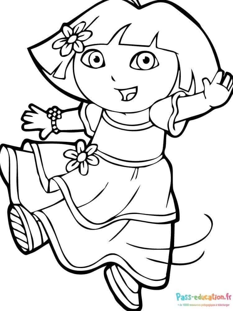 Coloriage Dora danseuse à imprimer et colorier