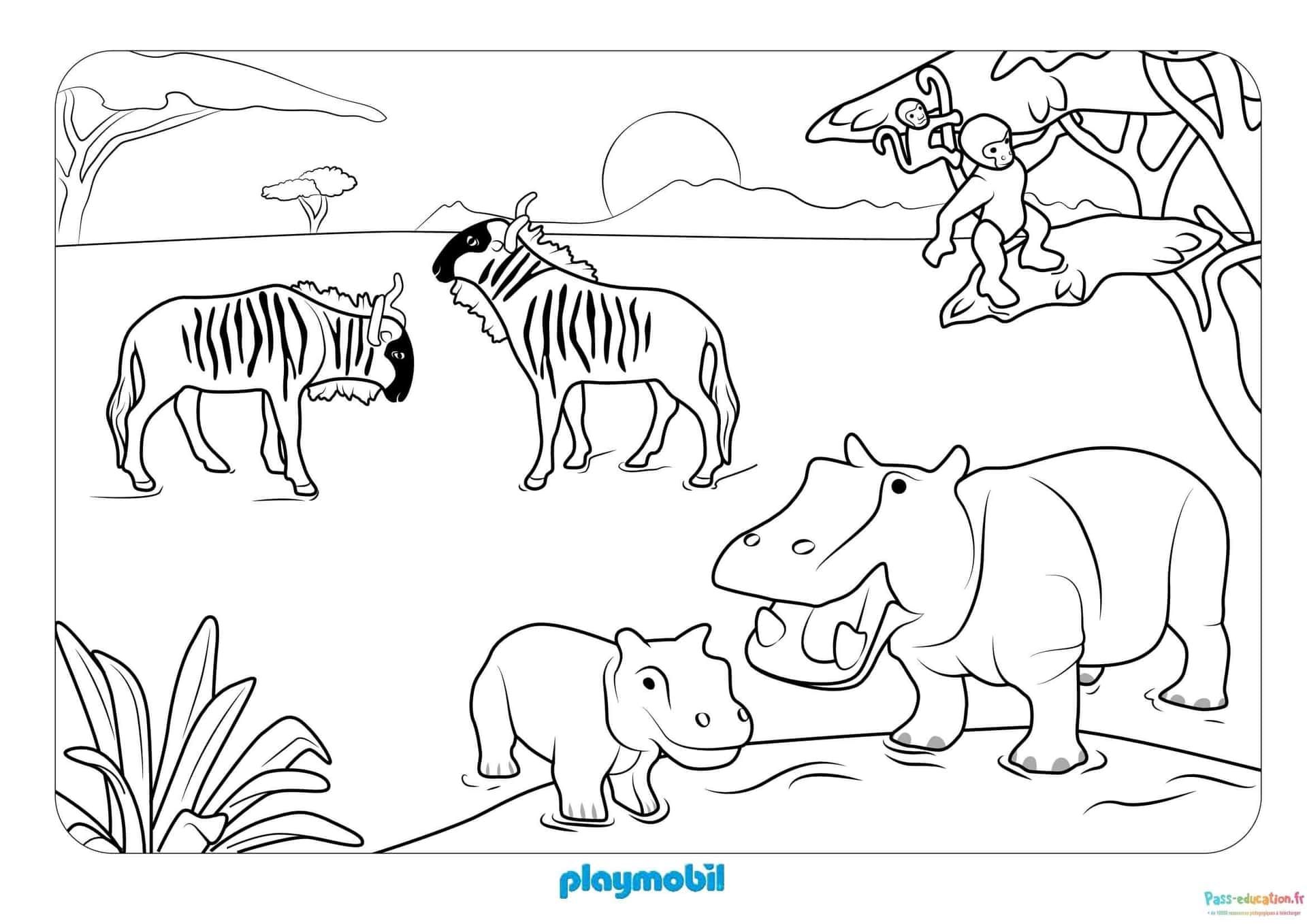 Coloriage Safari africain à imprimer et colorier