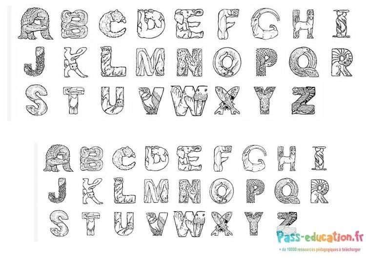 Coloriage Alphabet rigolo à imprimer et colorier