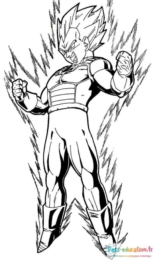 Coloriage Vegeta Super Saiyan à imprimer et colorier