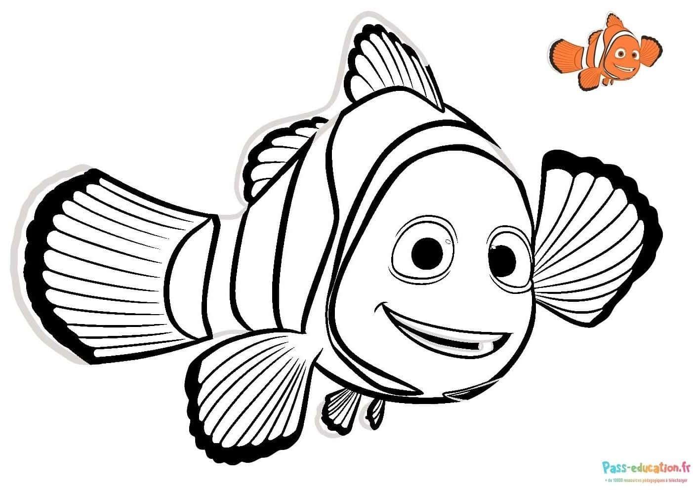 Coloriage Poisson clown à imprimer et colorier