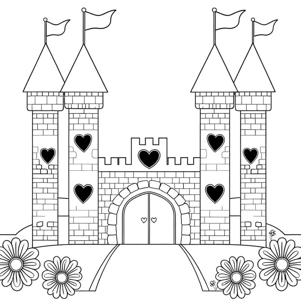 Coloriage Château de princesse à imprimer et colorier