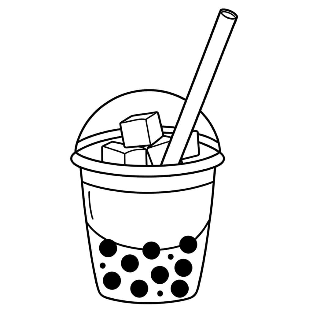 Coloriage Bubble Tea à imprimer et colorier
