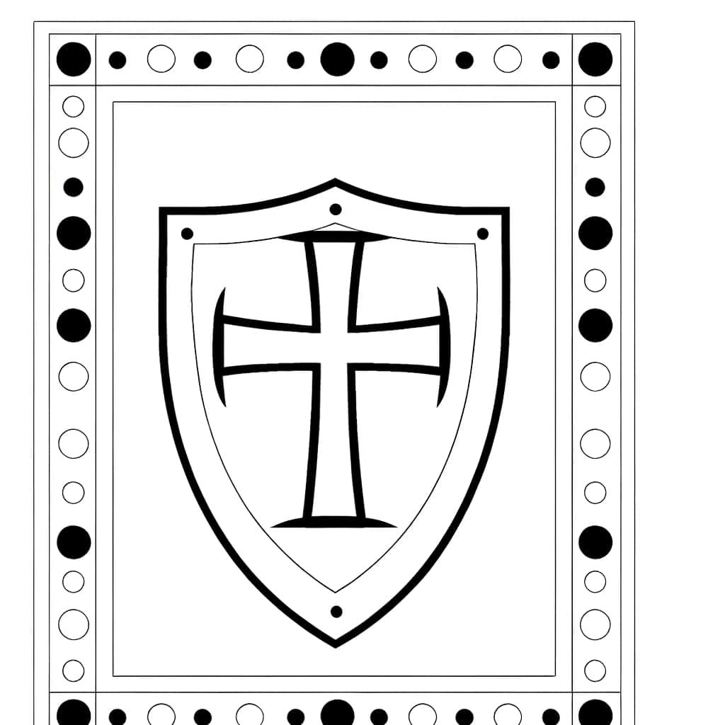 Coloriage Bouclier Chevalier à imprimer et colorier