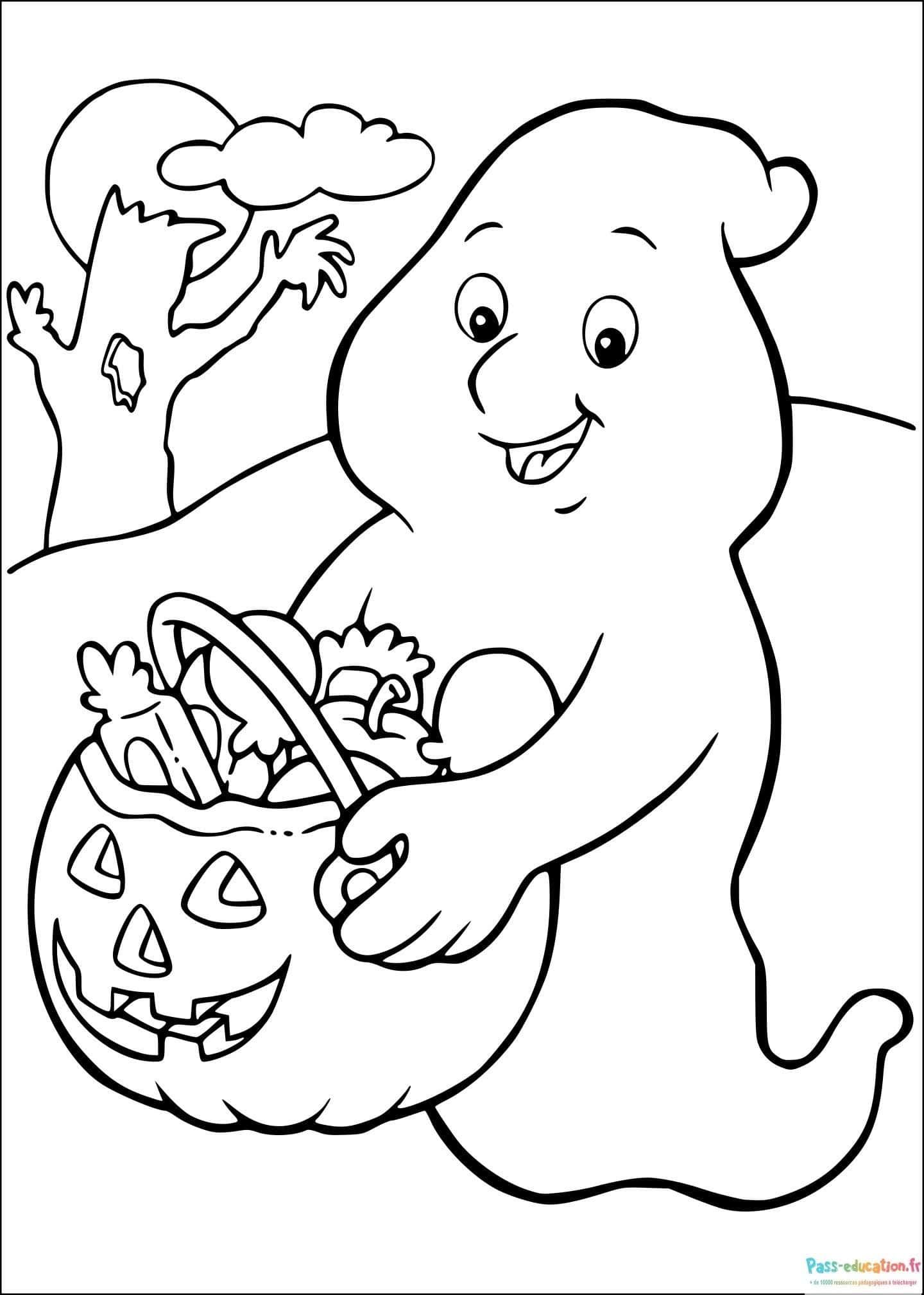 Coloriage Fantôme Halloween à imprimer et colorier