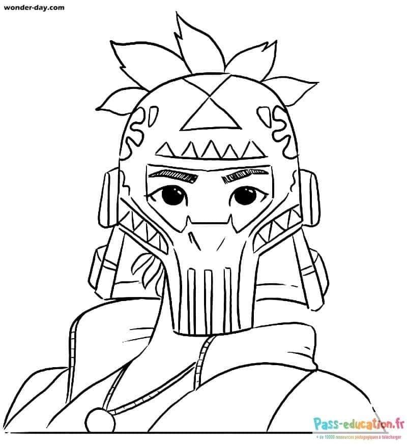 Coloriage Guerrier masqué Fortnite à imprimer et colorier