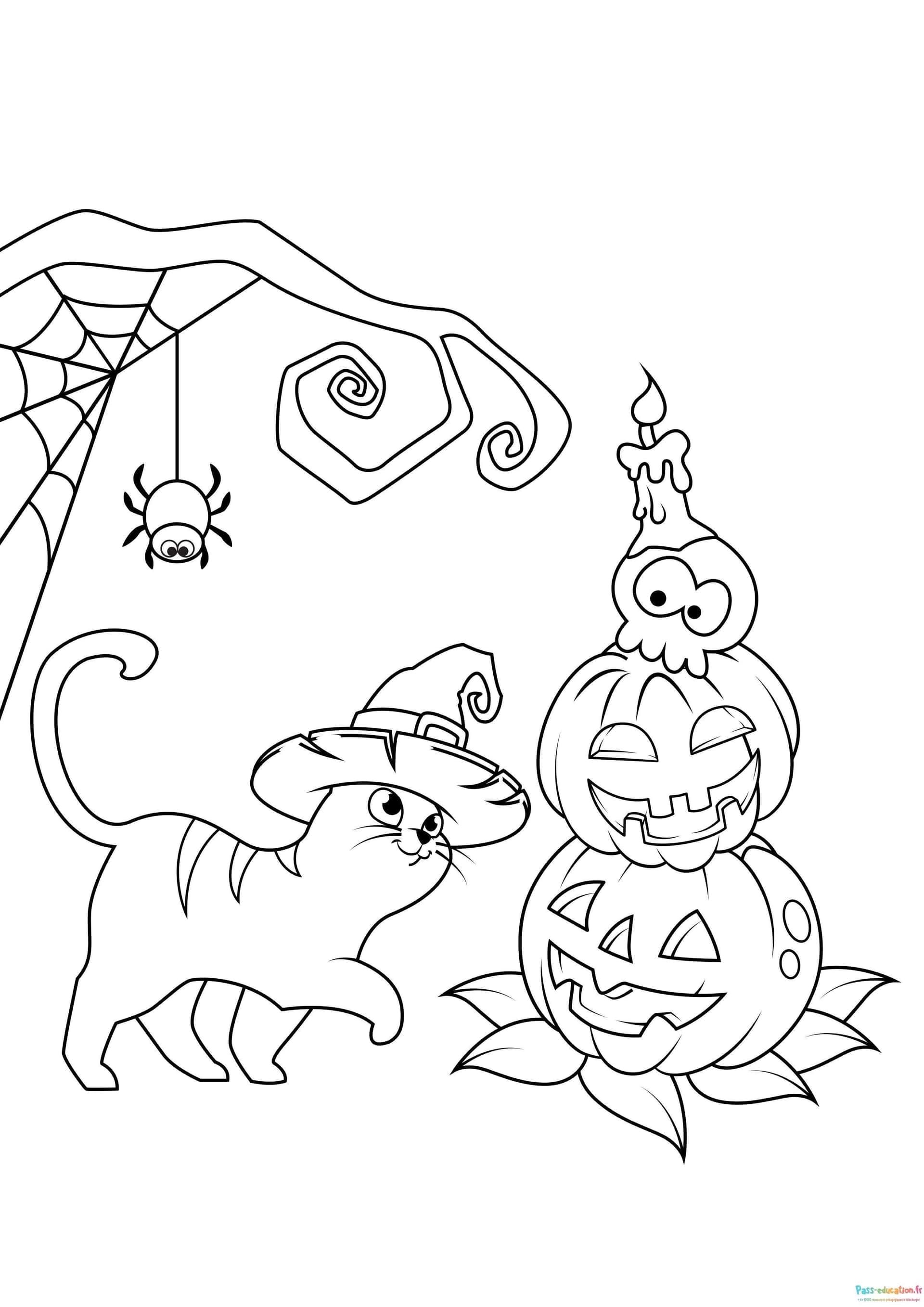 Coloriage Halloween festif à imprimer et colorier