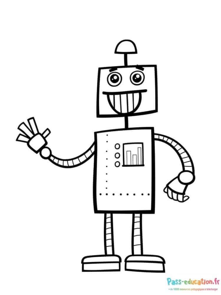Coloriage Robot souriant à imprimer et colorier
