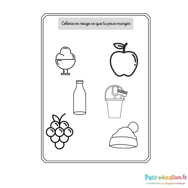 Coloriage Nourriture et boissons à imprimer et colorier