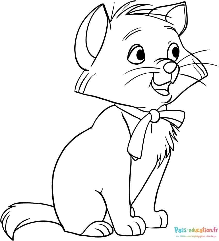Coloriage Chat élégant à imprimer et colorier