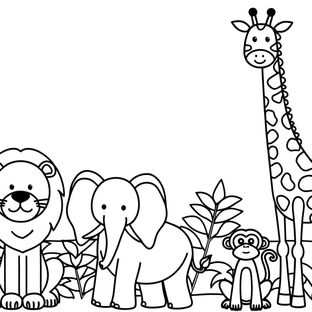 Coloriage Animaux de la jungle à imprimer et colorier