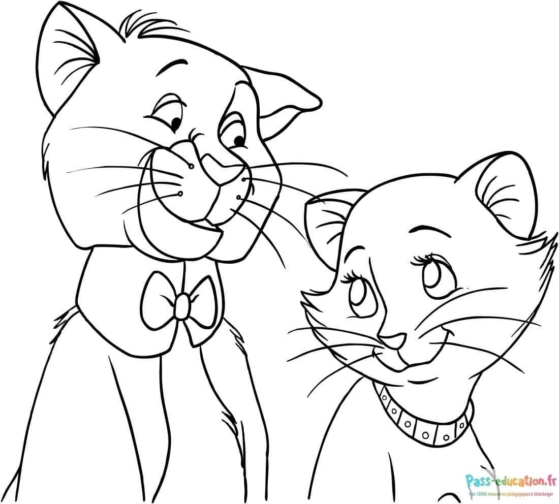 Coloriage Aristochats complices à imprimer et colorier