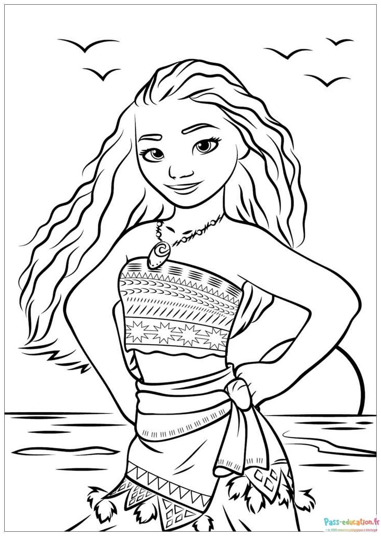 Coloriage Danseuse au bord de l'eau à imprimer et colorier