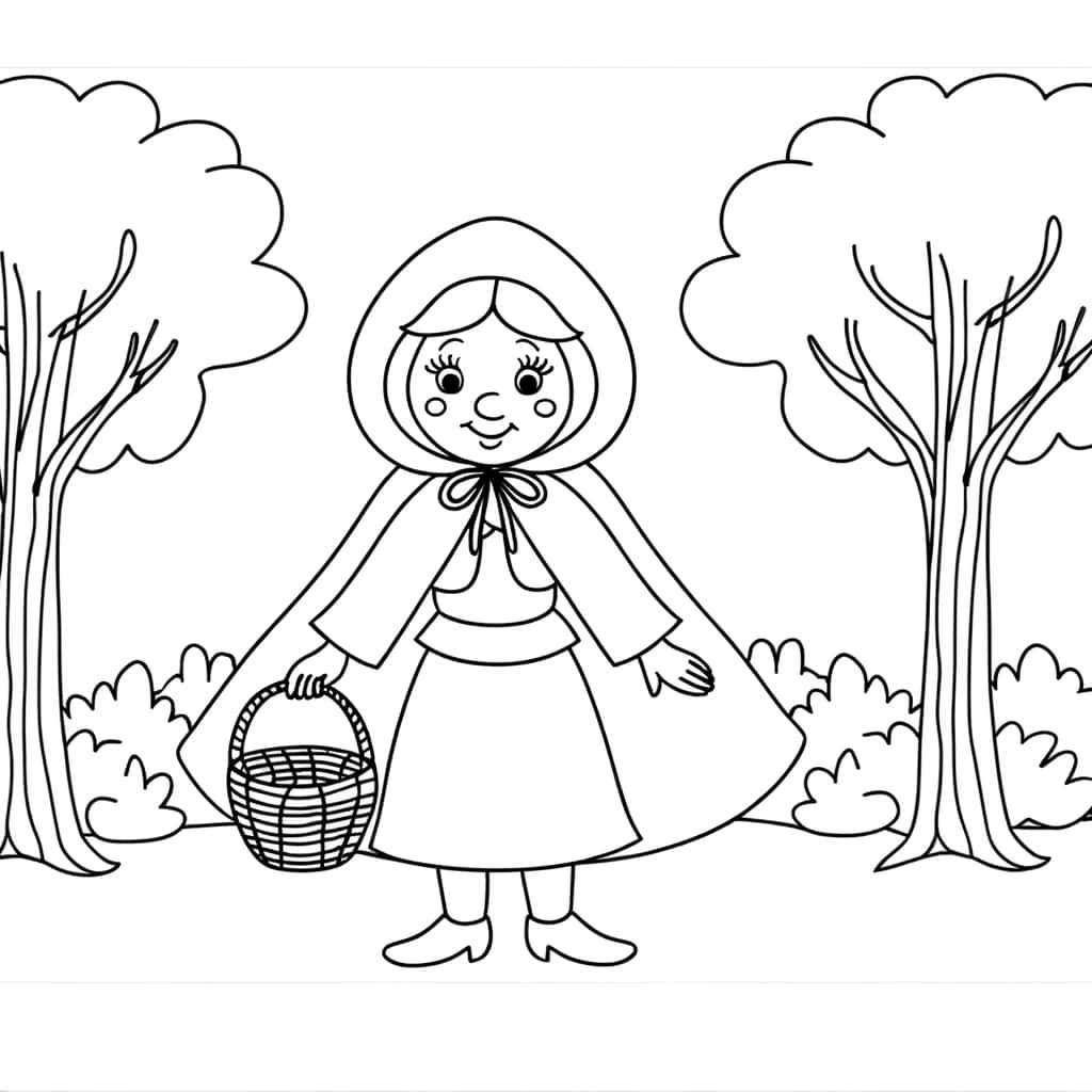 Coloriage Chaperon Rouge à imprimer et colorier