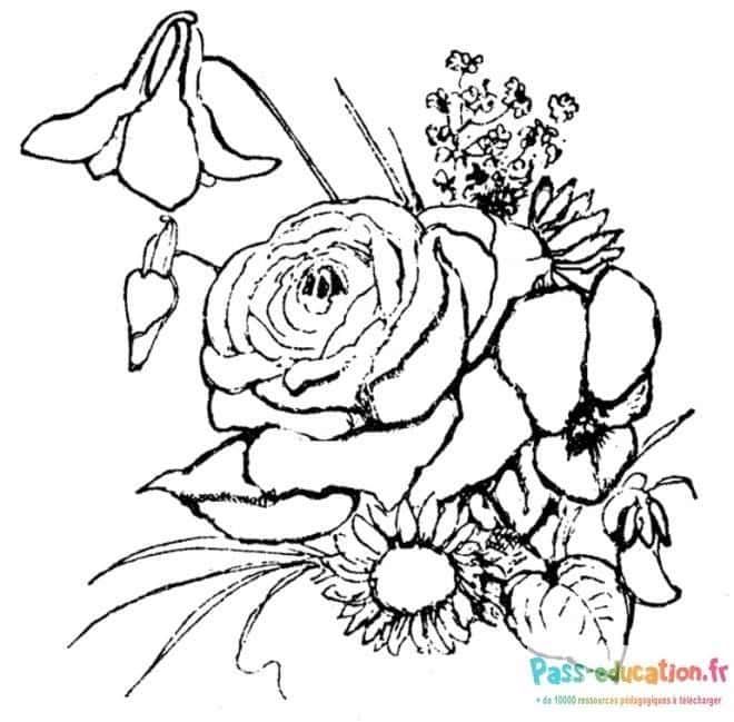 Coloriage Bouquet de fleurs à imprimer et colorier