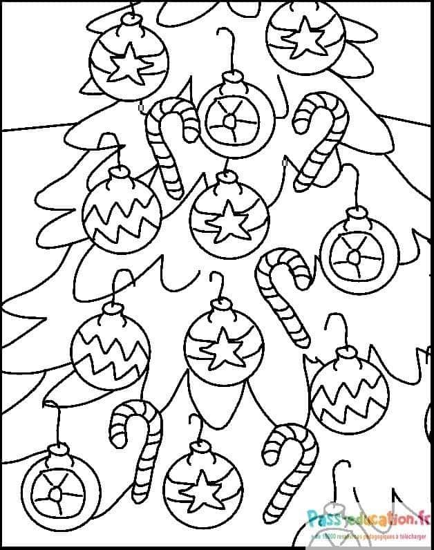 Coloriage Décorations de Noël à imprimer et colorier