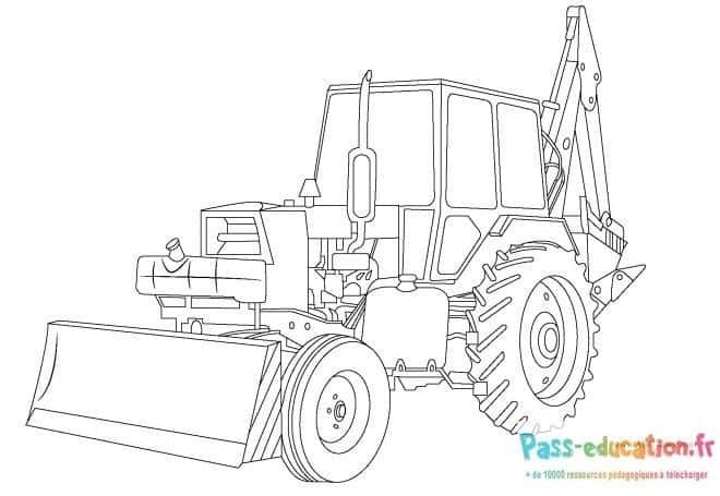 Coloriage Tractopelle à colorier à imprimer et colorier