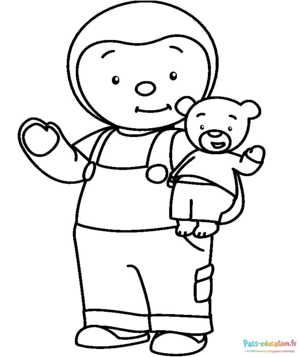 Coloriage T'choupi et doudou à imprimer et colorier