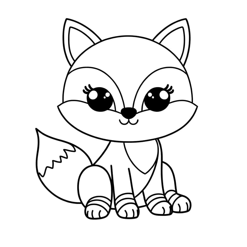 Coloriage Bébé Renard à imprimer et colorier