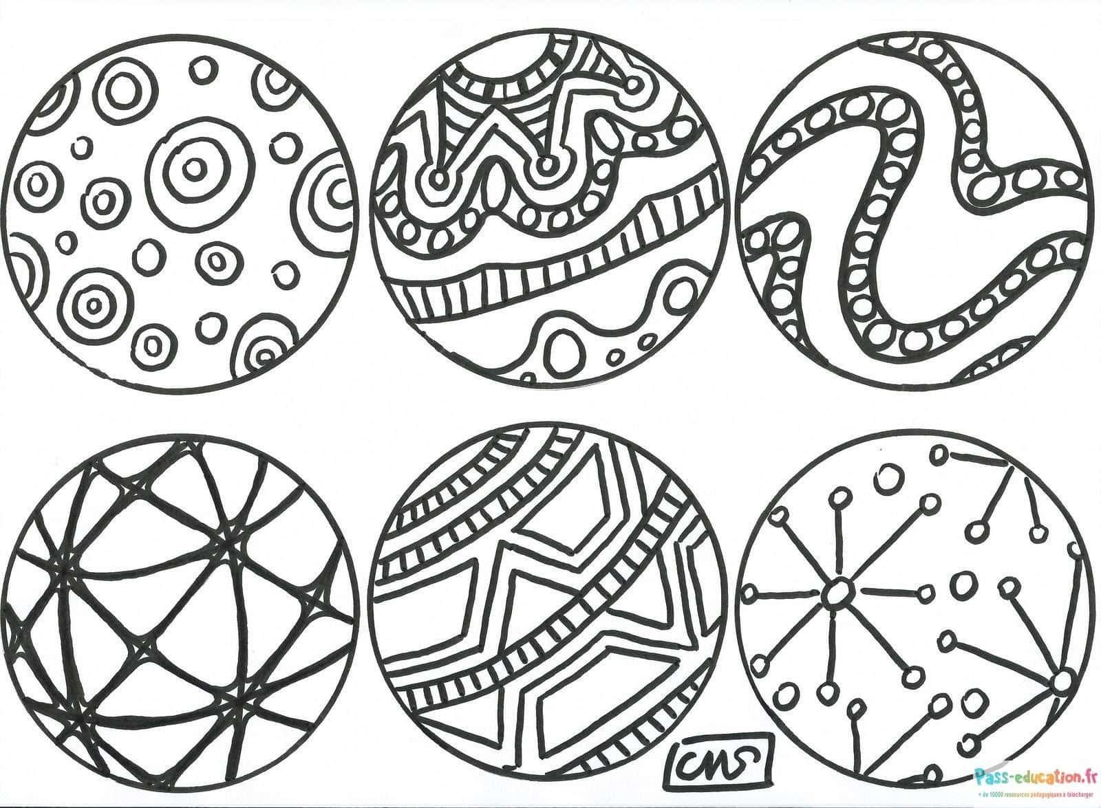 Coloriage Boules de Noël graphiques à imprimer et colorier