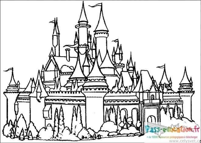 Coloriage Château féerique à imprimer et colorier