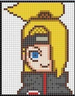 Coloriage Naruto pixelisé à imprimer et colorier