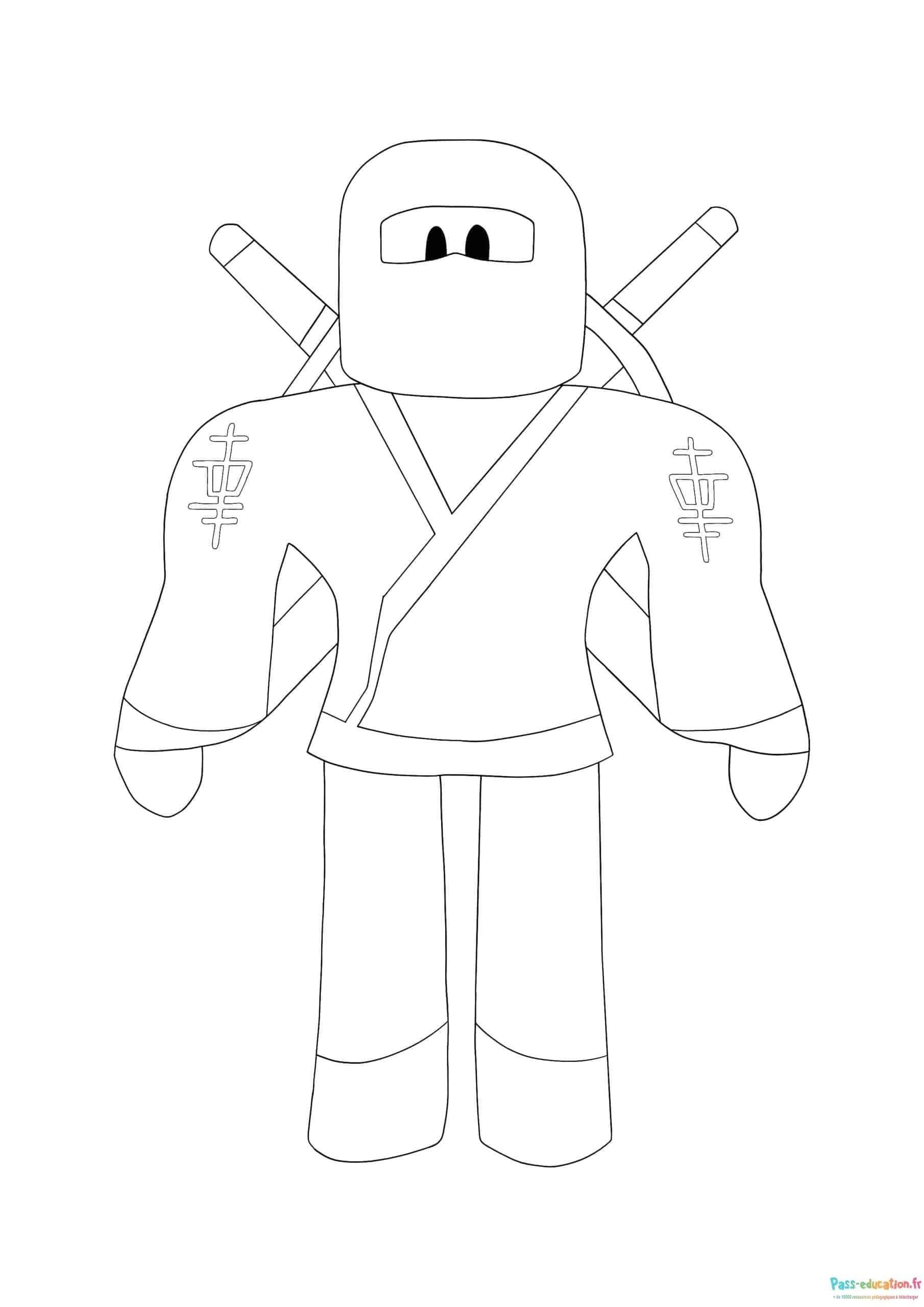 Coloriage Ninja de Roblox à imprimer et colorier