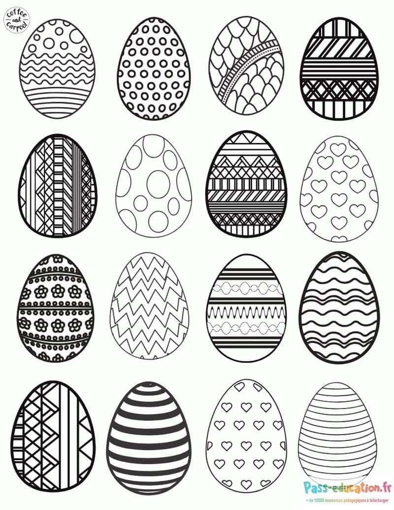 Coloriage Oeufs de Pâques à imprimer et colorier