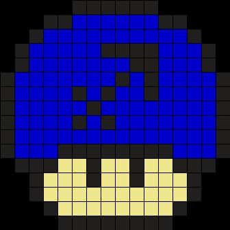 Coloriage Champignon pixel à imprimer et colorier