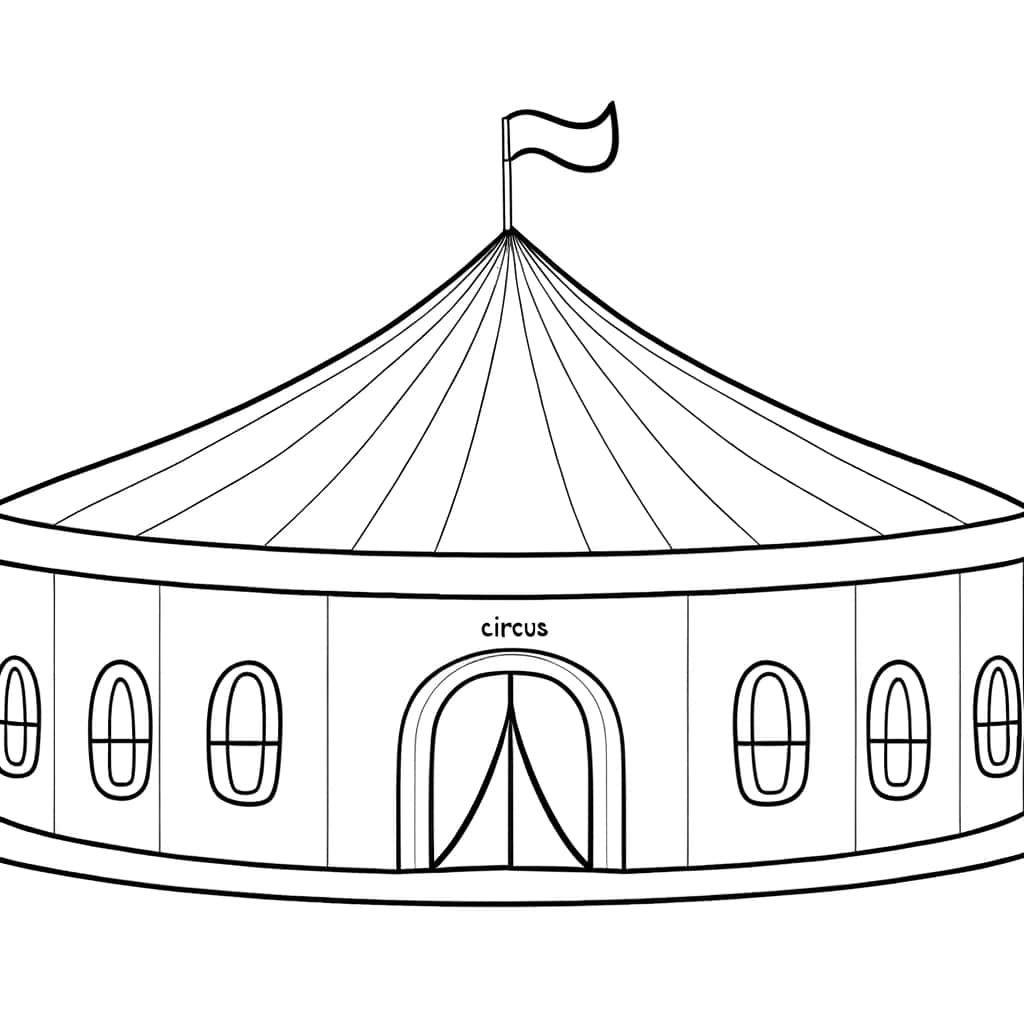 Coloriage Chapiteau de cirque à imprimer et colorier