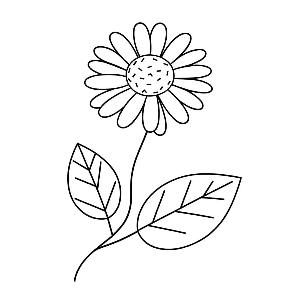 Coloriage Fleur simple à imprimer et colorier
