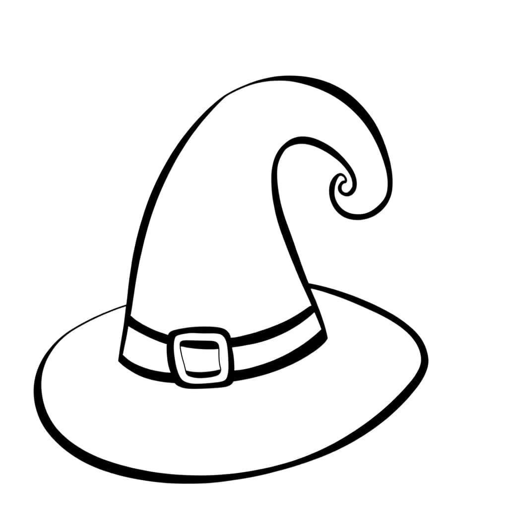 Coloriage Chapeau de sorcière à imprimer et colorier